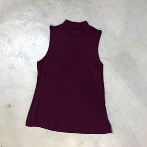 EXPRESS Burgundy Sleeveless Mock Neck Tunic XL